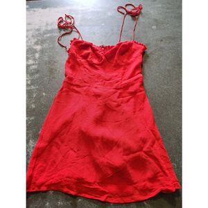 Reformation Louelle Dress Red